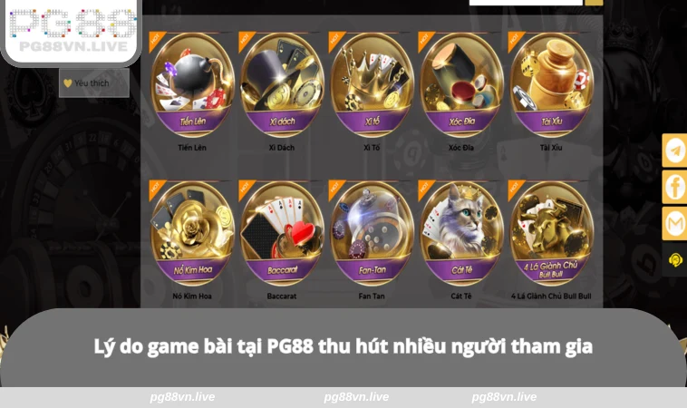Game Bài PG88 1 Lý do game bài tại PG88 thu hút nhiều người tham gia