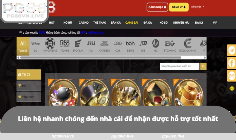 Liên Hệ PG88 3 Liên hệ nhanh chóng đến nhà cái để nhận được hỗ trợ tốt nhất