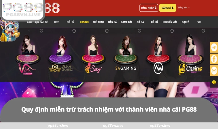 Miễn Trừ Trách Nhiệm 3 Quy định miễn trừ trách nhiệm với thành viên nhà cái PG88
