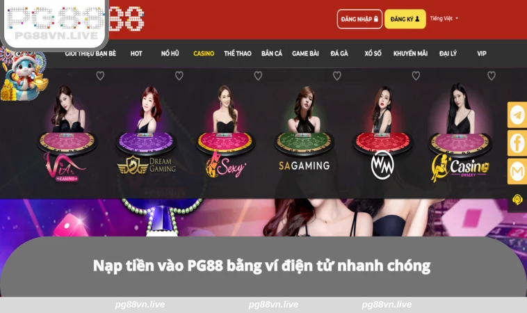 Nạp Tiền PG88 2 Nạp tiền vào PG88 bằng ví điện tử nhanh chóng