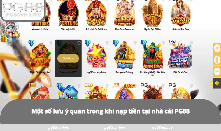 Nạp Tiền PG88 3 Một số lưu ý quan trọng khi nạp tiền tại nhà cái PG88
