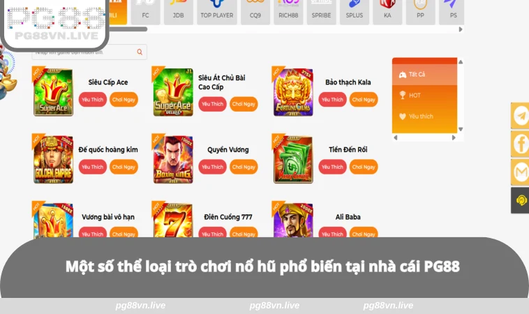 Nổ Hũ PG88 2 Một số thể loại trò chơi nổ hũ phổ biến tại nhà cái PG88